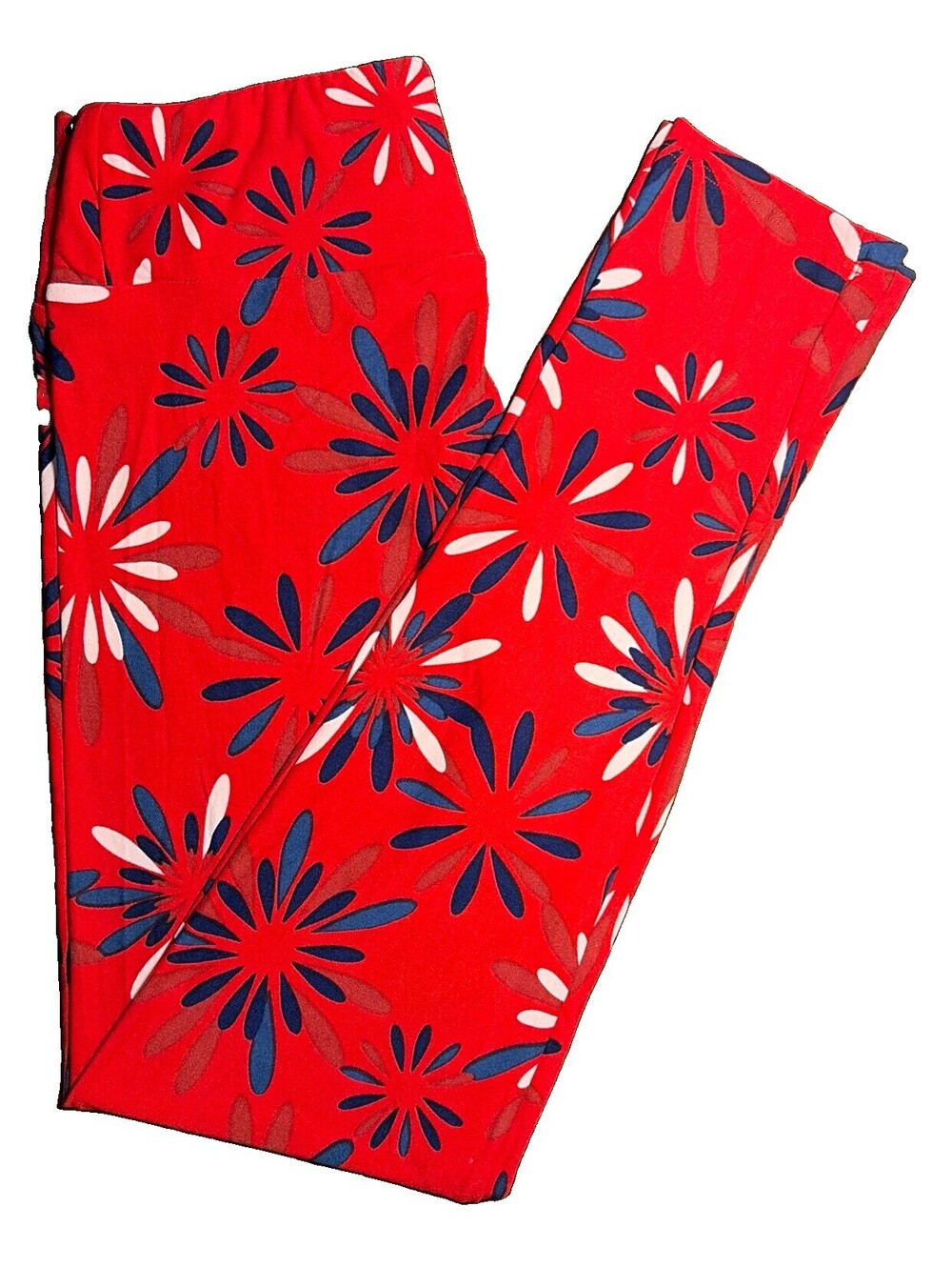 NWT LuLaRoe OS Patriotic Firecracker Explosion Print Leggings Size OS (2-10)